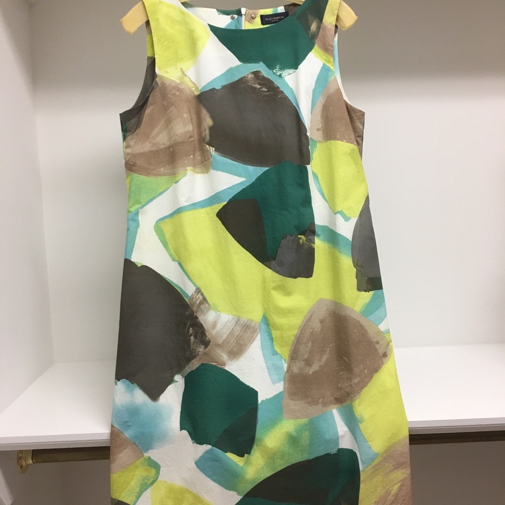 Piazza Sempione lined cotton shift dress